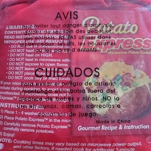 Potato express microwave potato cooker